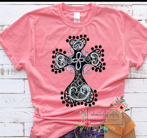 Cross design tee