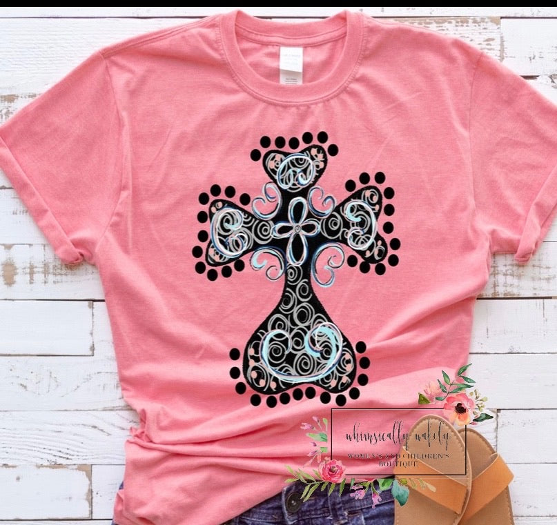 Cross design tee