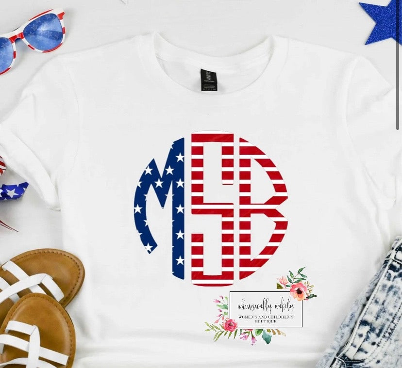Monogram patriotic tee