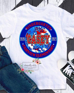 Red white and blue end of the year autograph shirt