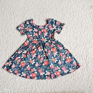 Navy Rose Dress