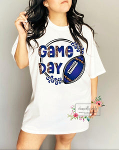 Game day football leopard circle (accent color may be changed