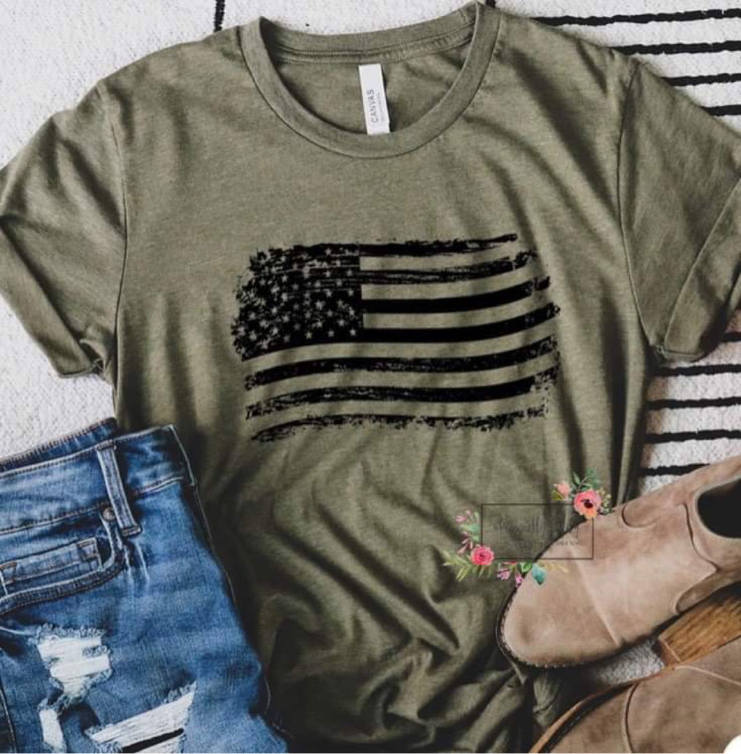 American Flag (black print)