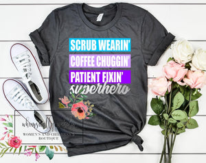 Scrub wearing super hero