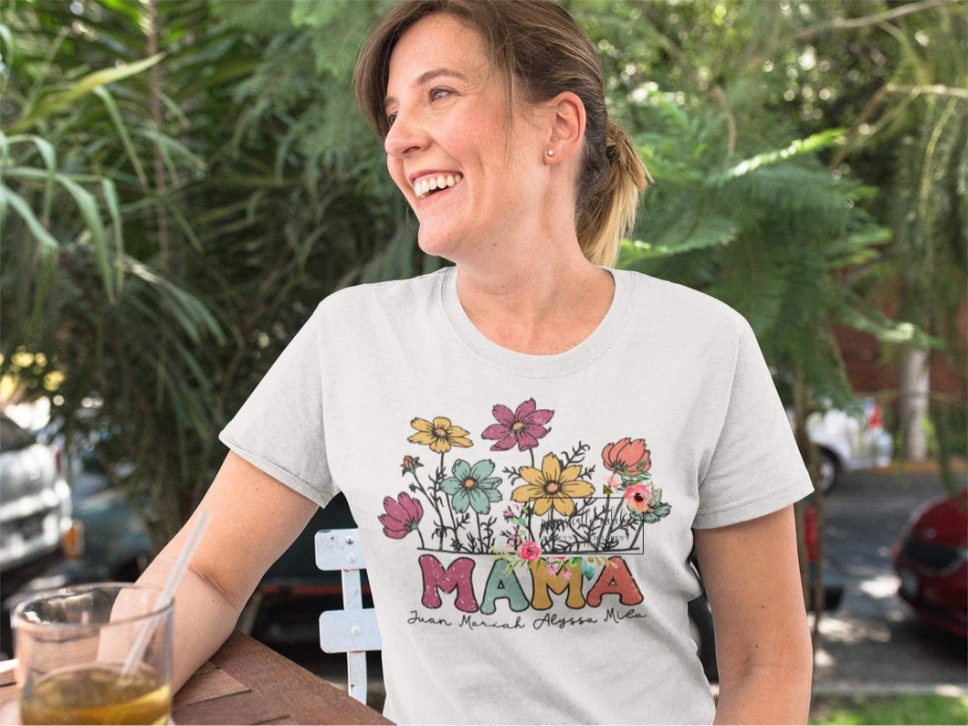 Customizable Floral Mama Tee