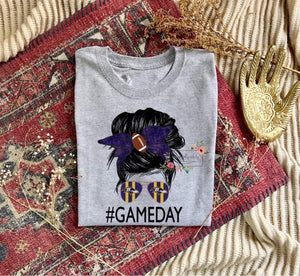 Messy Bun Game Day Tee (multiple teams)