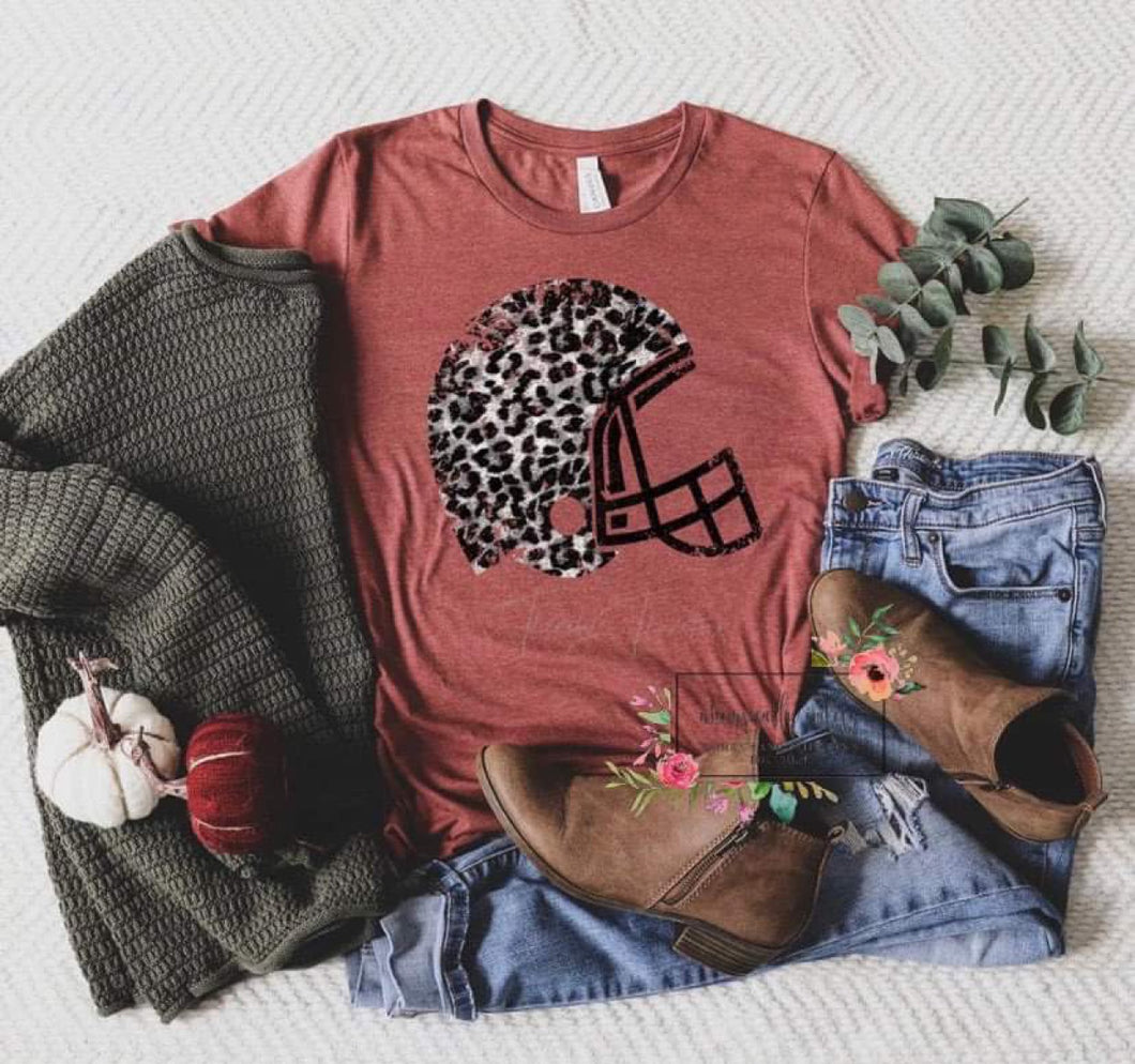 Leopard print football helmet p