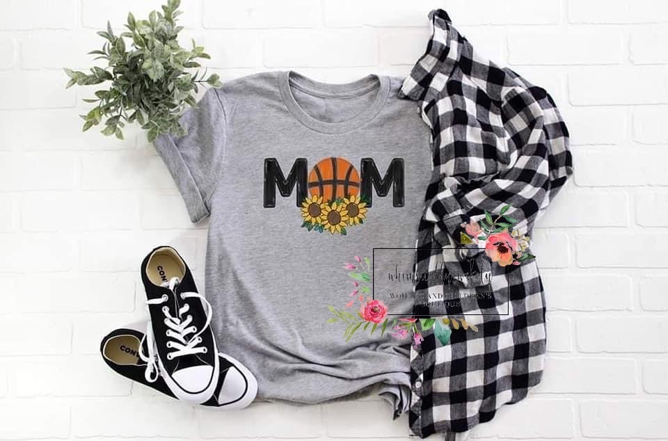Basketball mom sunflower tee
