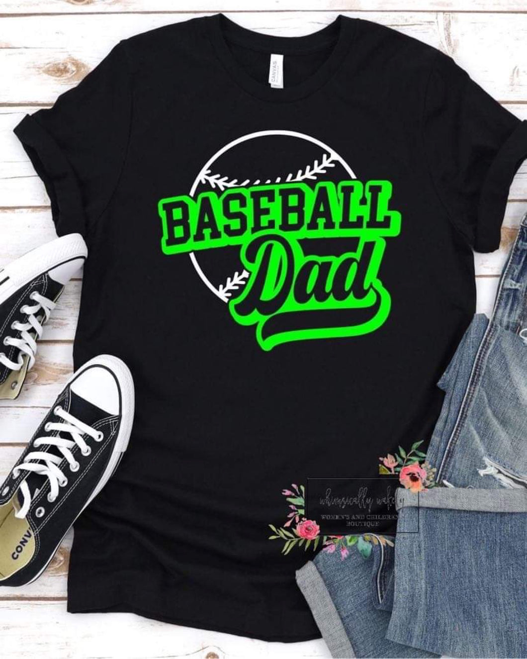Baseball Dad (green letters)