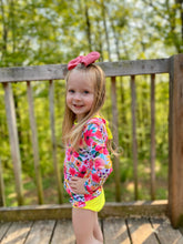 Load image into Gallery viewer, Floral/Yellow Bathing Suit
