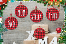 Load image into Gallery viewer, Custom buffalo plaid ornaments
