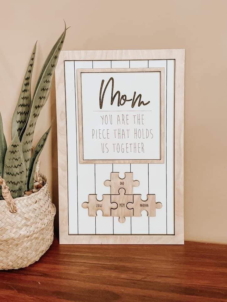 Custom Mom puzzle piece sign