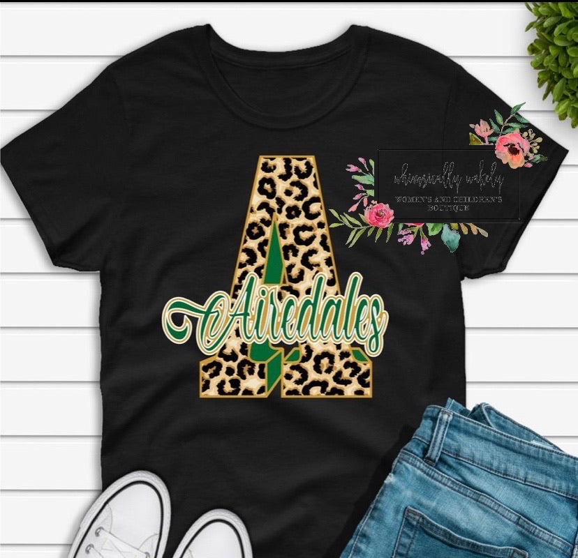 Curly font School tees