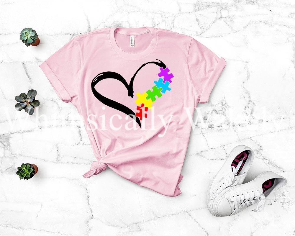Rainbow puzzle heart