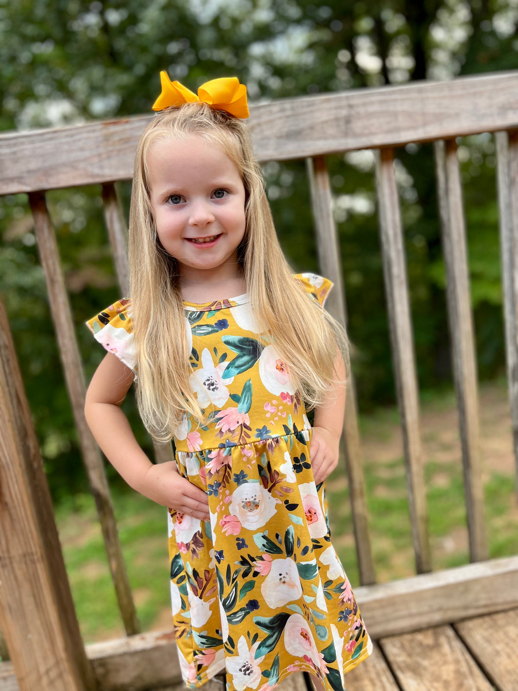 Mustard floral dress