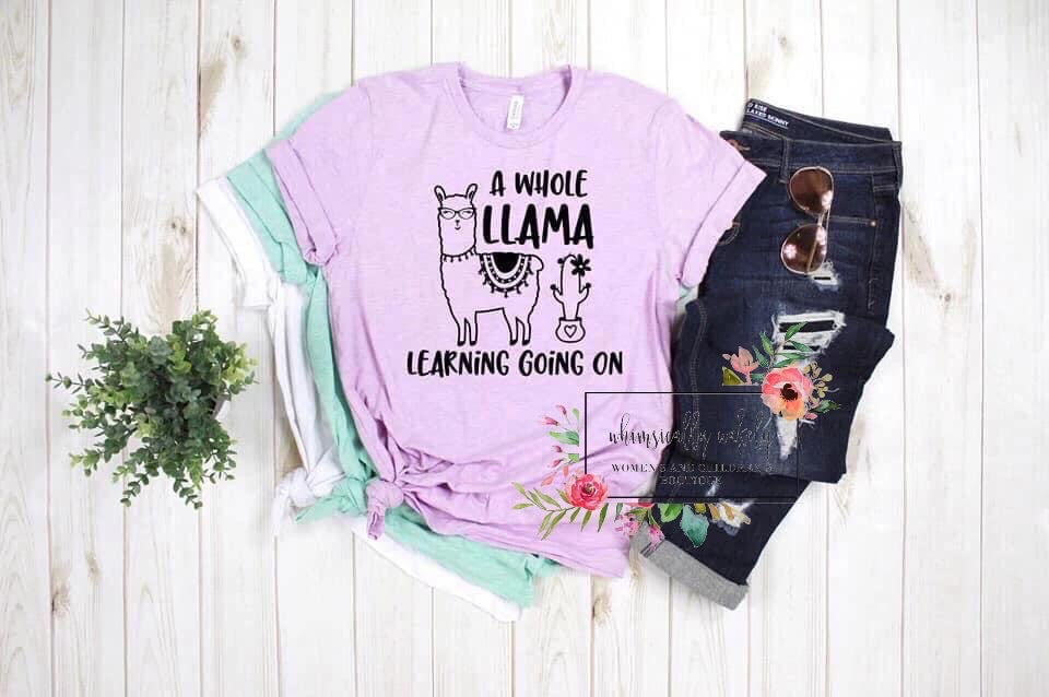 Whole llama learning tee