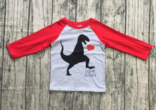 Load image into Gallery viewer, Love bites Dino raglan
