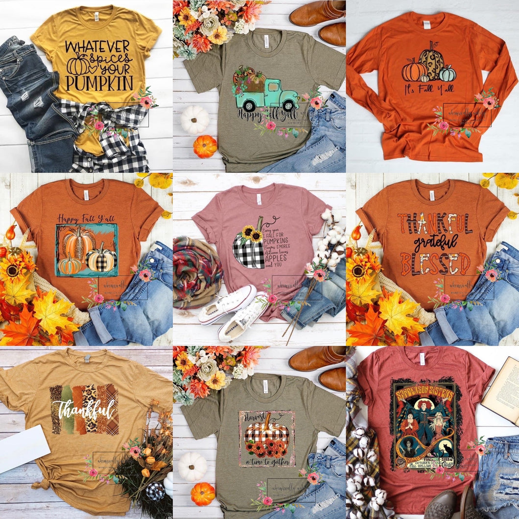 Halloween & Fall tees (Fall in July Sale)