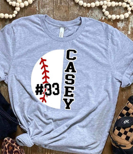 Customizable Baseball Name Tee