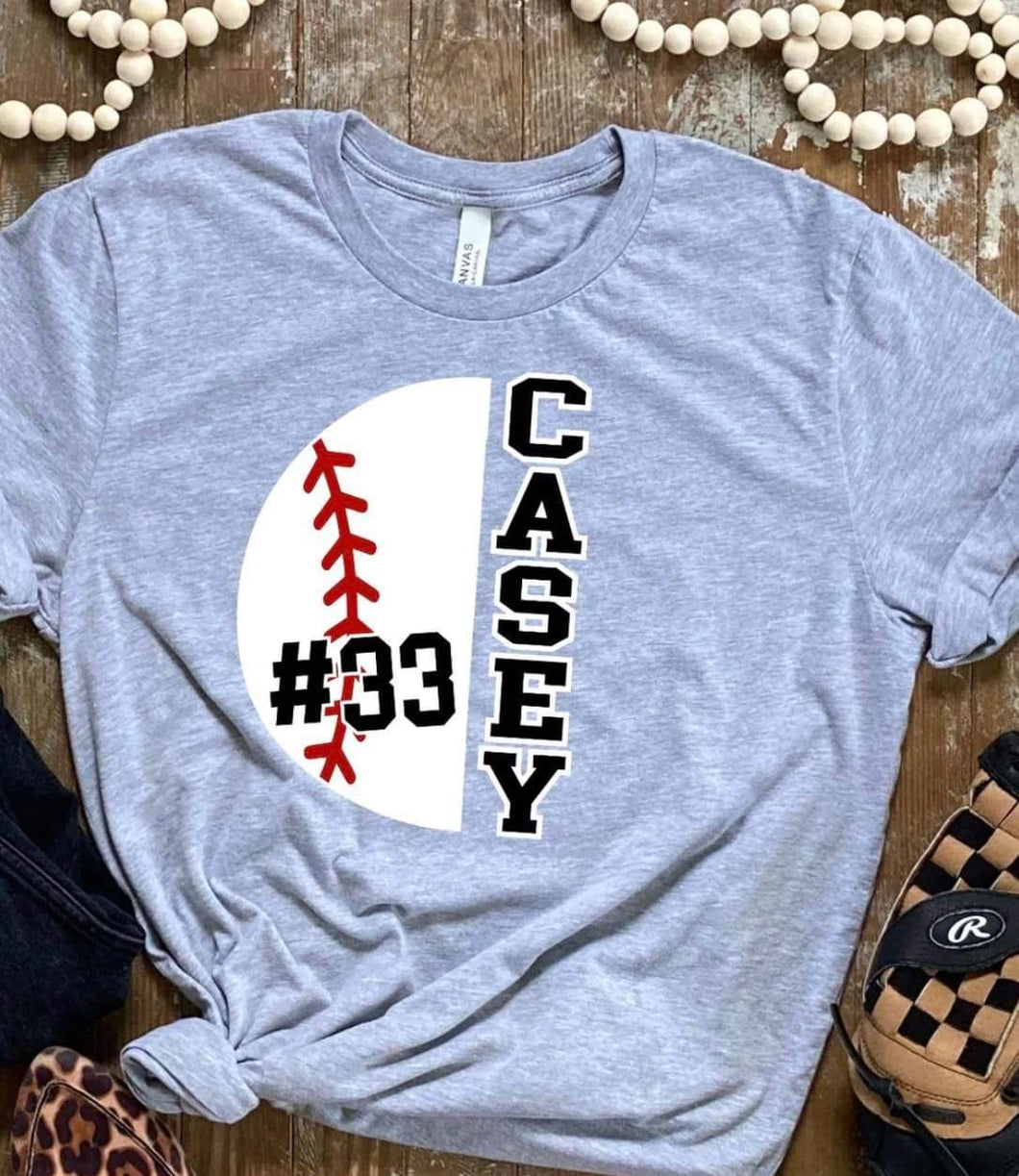 Customizable Baseball Name Tee