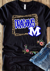 Leopard border (custom school tees)