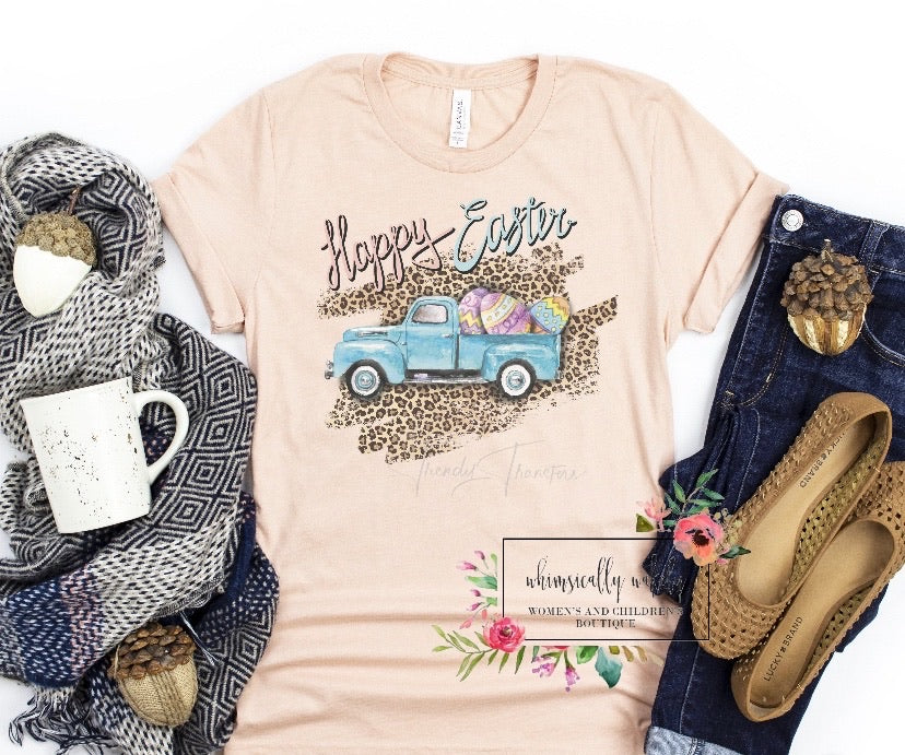 Happy Easter leopard truck