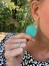 Load image into Gallery viewer, Genuine leather pumpkin earrings (in stock)
