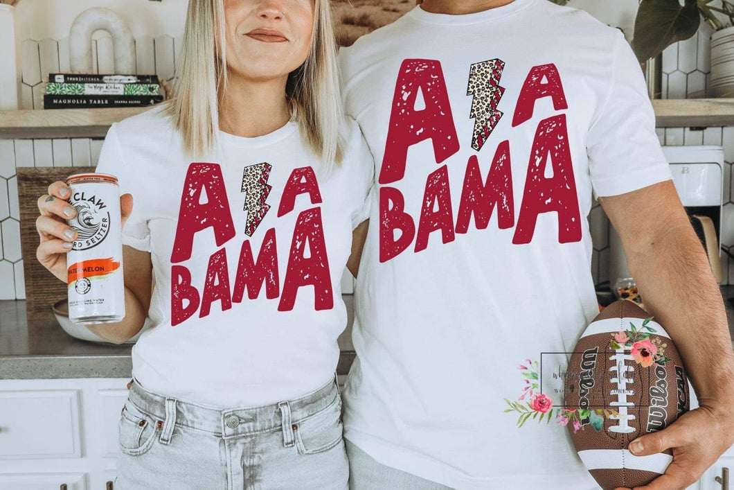 Alabama lightning bolt tee