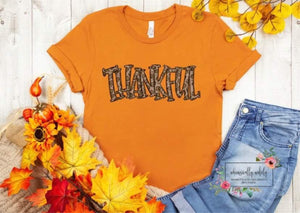 Thankful tee (leopard print)