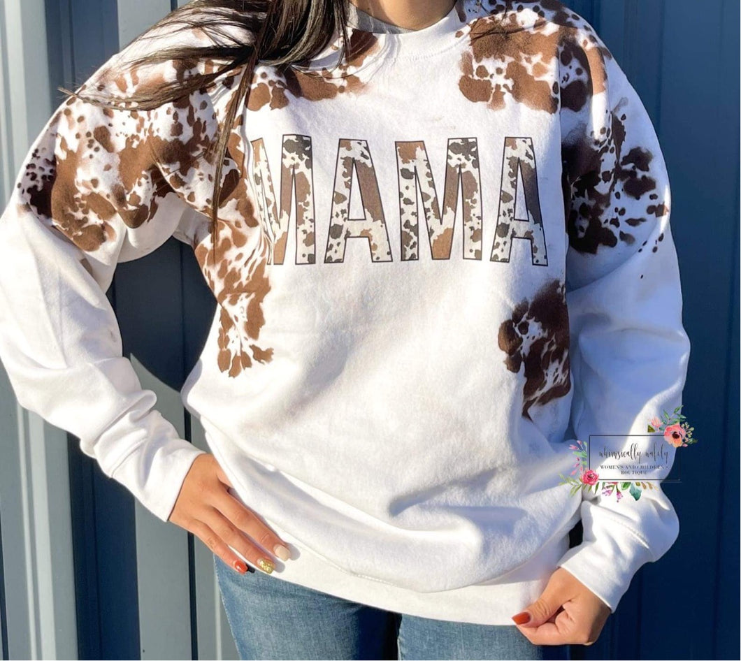 Cow Print Dyed Mama Sweater
