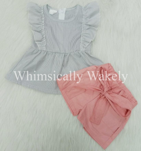 Load image into Gallery viewer, Flutter sleeve/high waisted short sets

