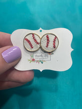 Load image into Gallery viewer, Baseball earrings
