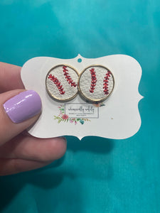 Baseball earrings