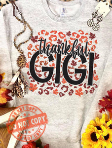 Thankful custom name leopard sweatshirt pre order