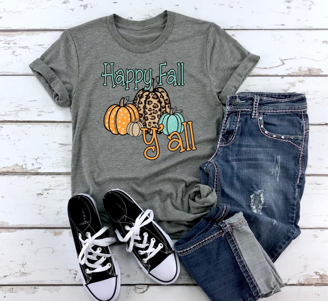 Happy fall y’all pumpkin tee