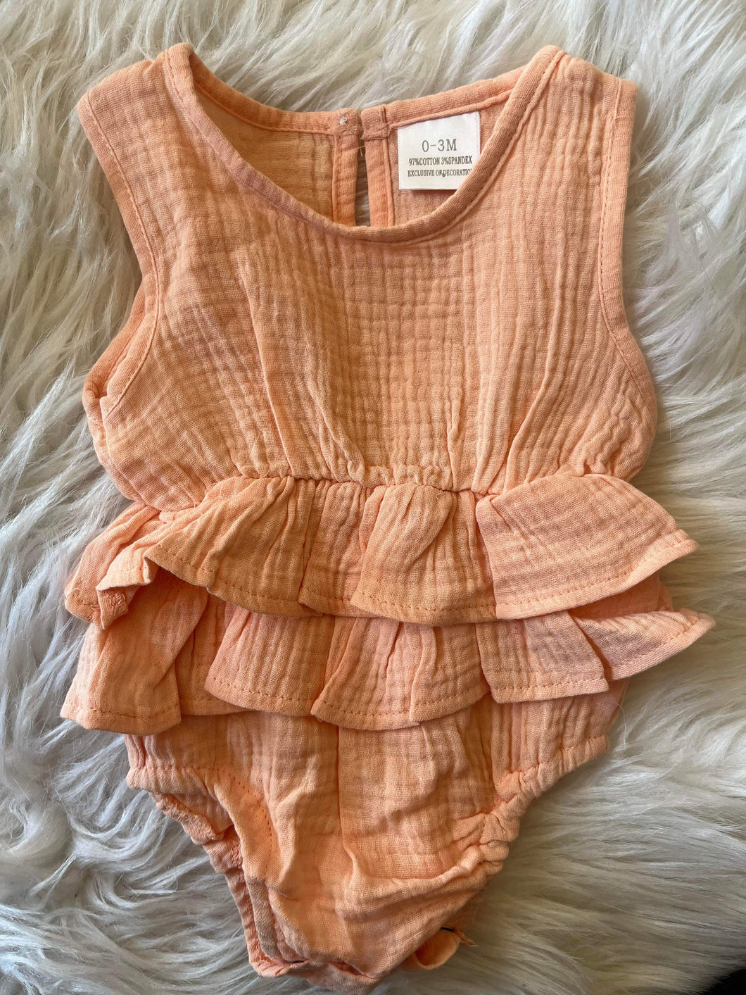 Peach Ruffle Romper