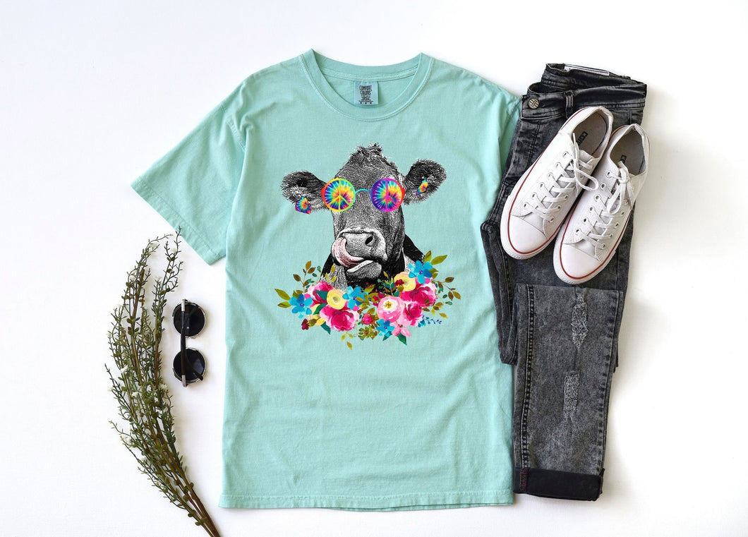 Tie dye cow