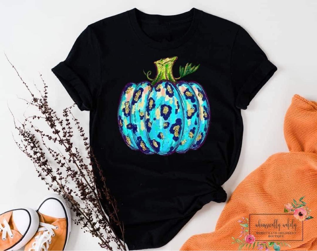 Teal Leopard Pumpkin