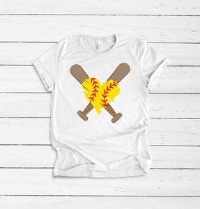 softball bat & heart