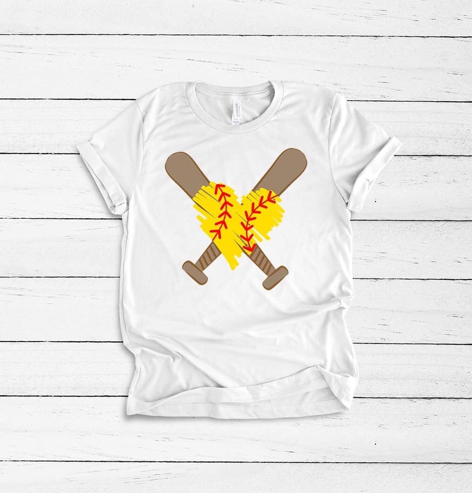 softball bat & heart