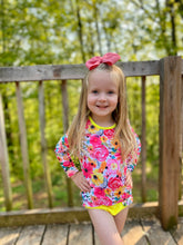 Load image into Gallery viewer, Floral/Yellow Bathing Suit
