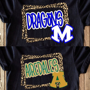 Leopard border (custom school tees)