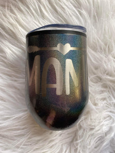 Iridescent Engraved Wine Tumblers (multiple designs)