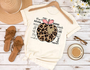 Leopard Apple Teacher Tee