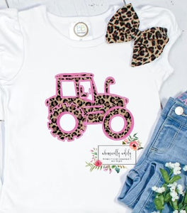 Pink Cheetah print tractor