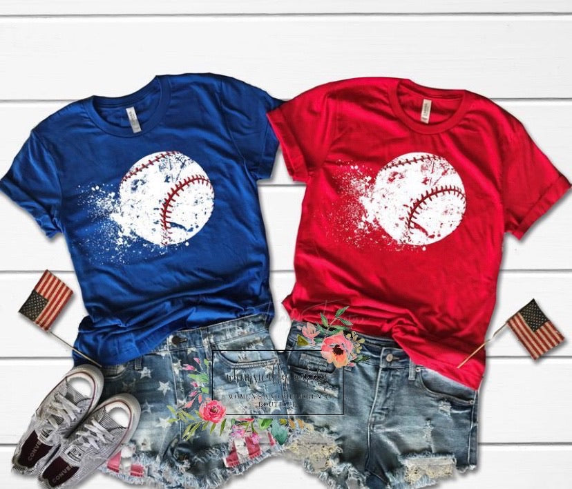 Baseball splatter tee
