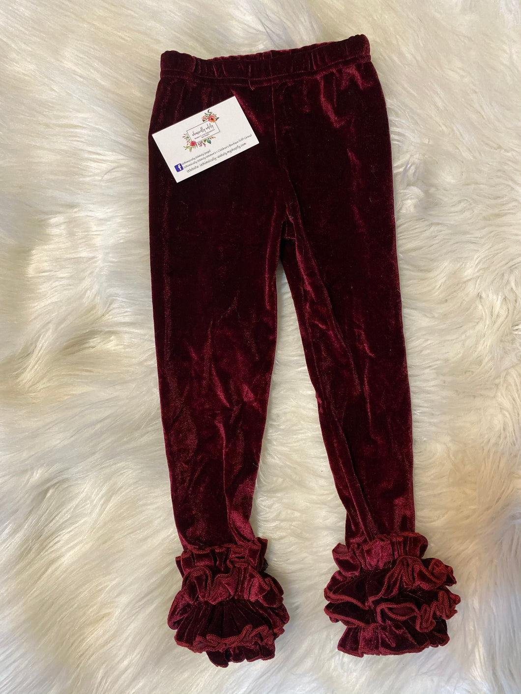 4T maroon velvet icing pants