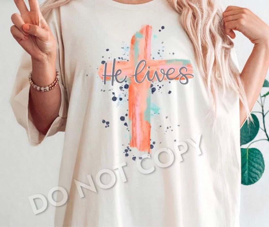 He Lives (pastel cross)