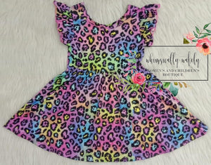 Rainbow leopard dress