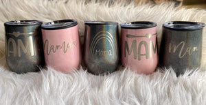 Iridescent Engraved Wine Tumblers (multiple designs)